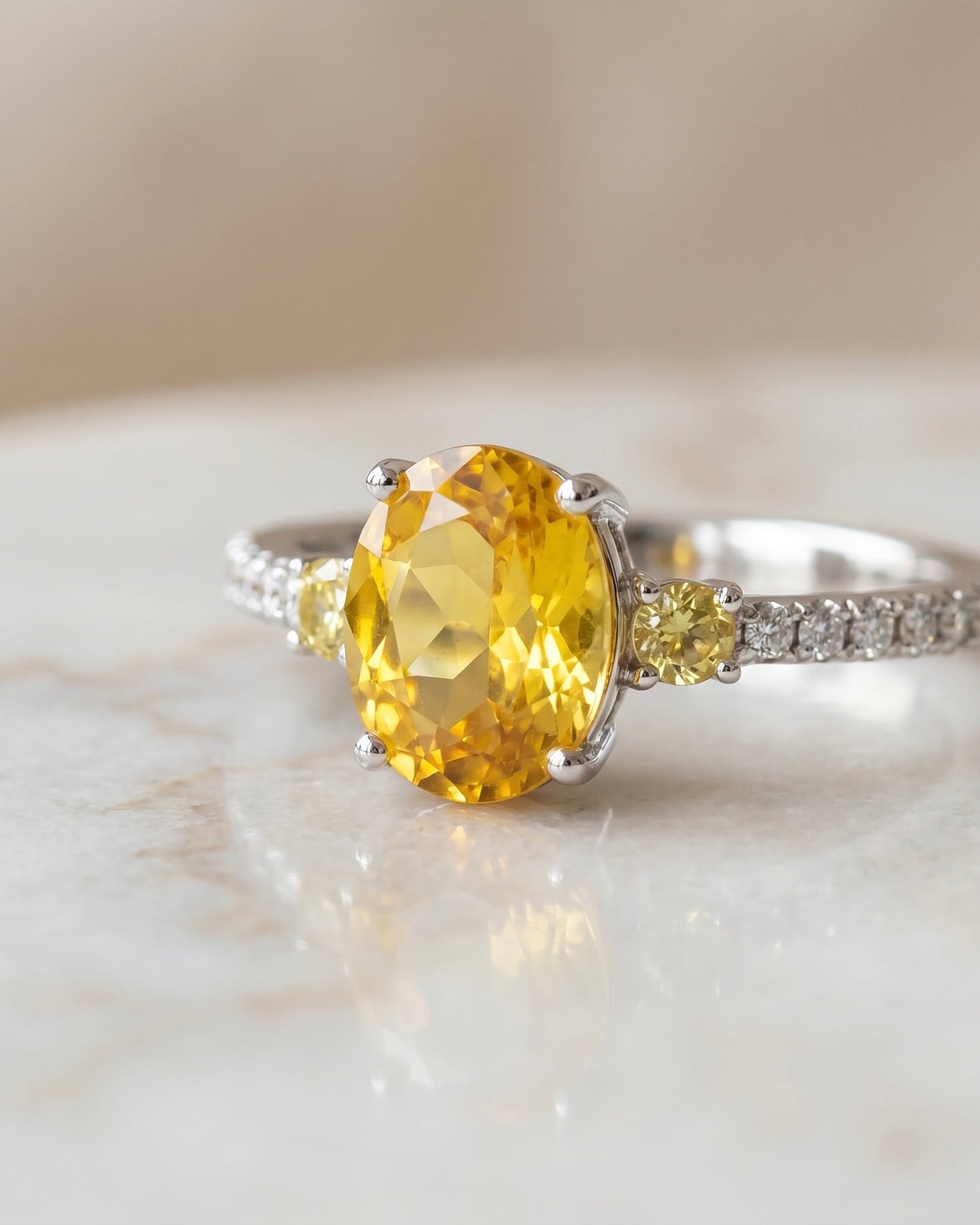 Sunlight Yellow Zircon Ring