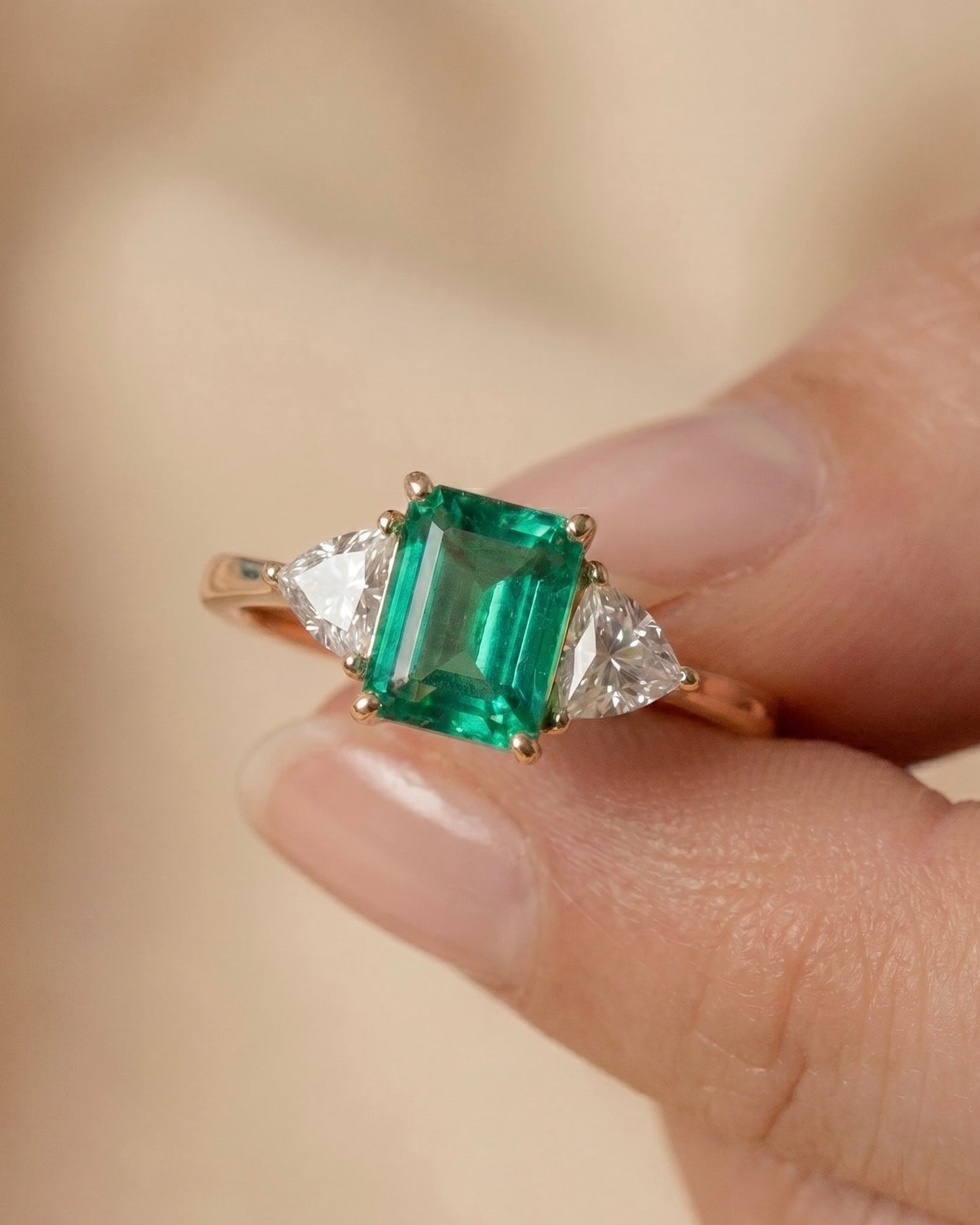 Green Glow Emerald Ring