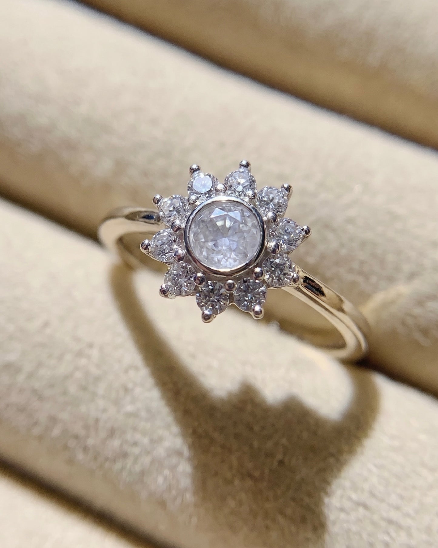 Sun-kissed White Zircon Ring