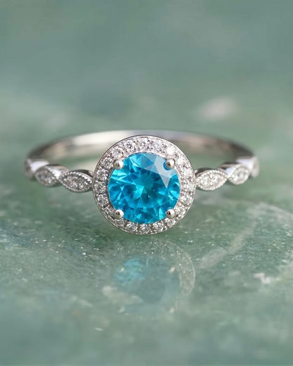 Aquamarine Celestial Ring