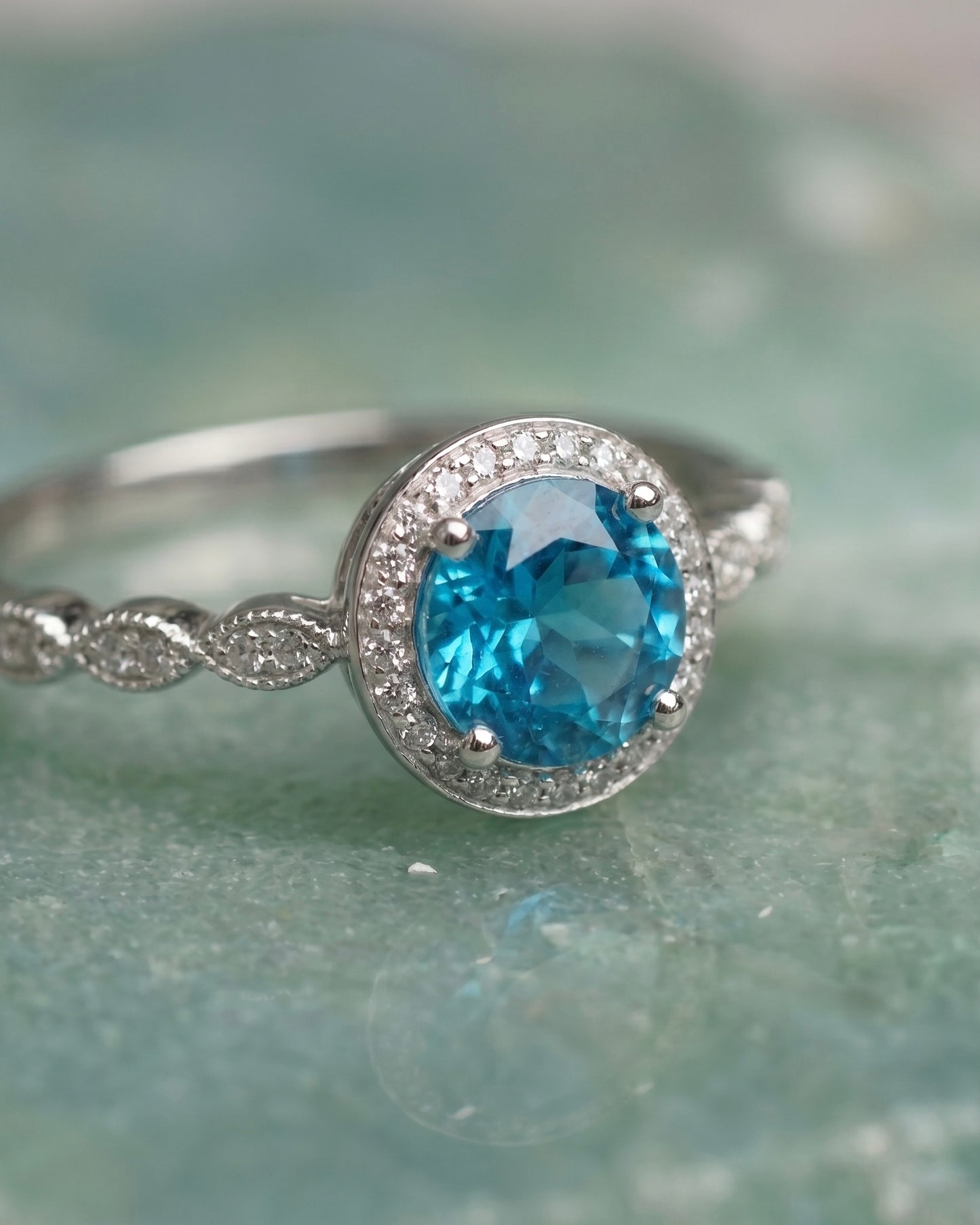 Aquamarine Celestial Ring