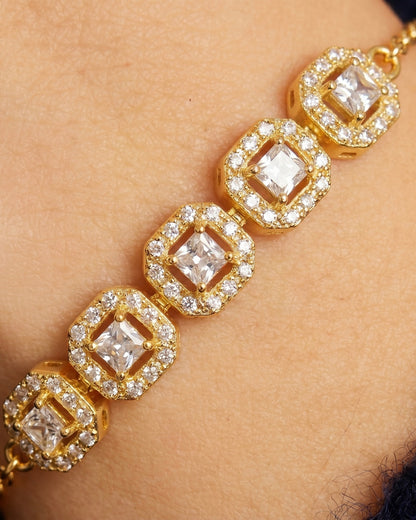 AURA Squares Bracelet Gold Plated