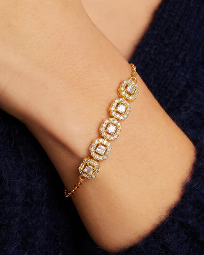 AURA Squares Bracelet Gold Plated