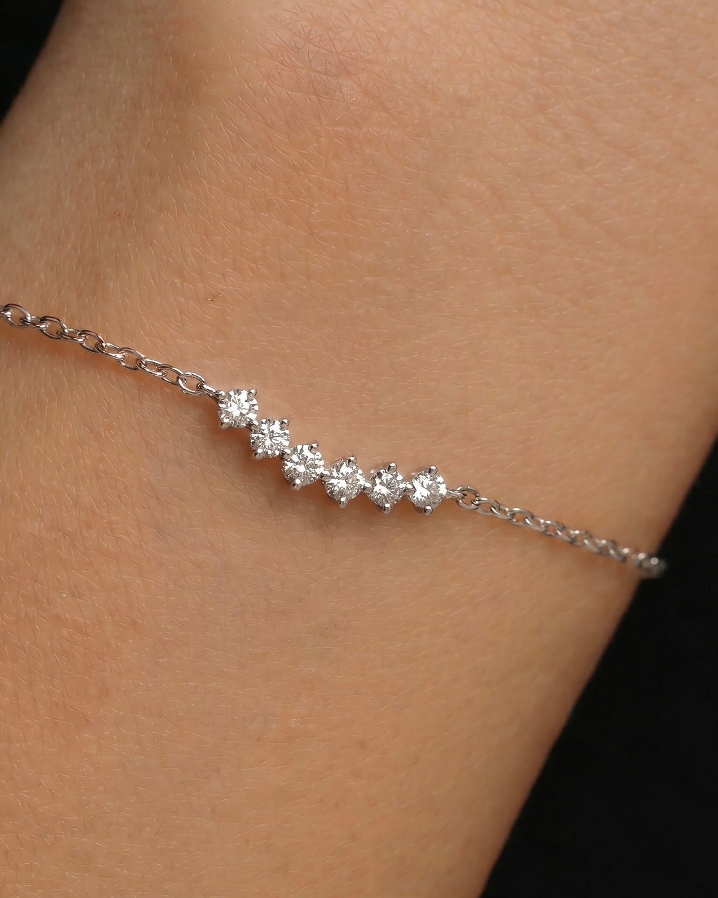 Curved Multi Zircon Stones Bracelet
