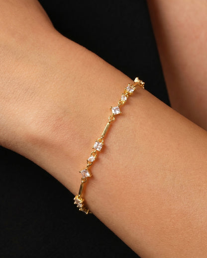 Fizzy Zircon Stones Bracelet Gold Plated