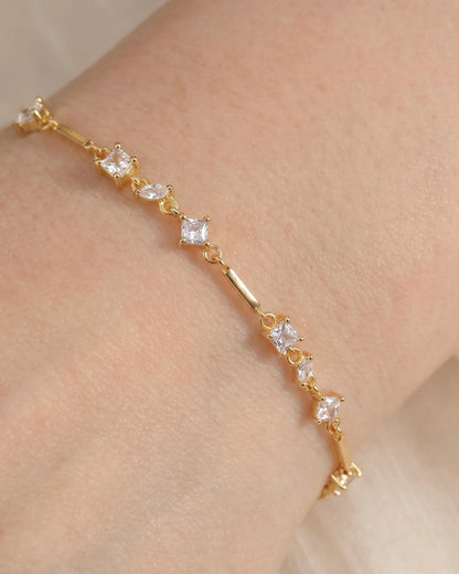 Fizzy Zircon Stones Bracelet Gold Plated