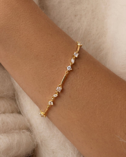 Fizzy Zircon Stones Bracelet Gold Plated