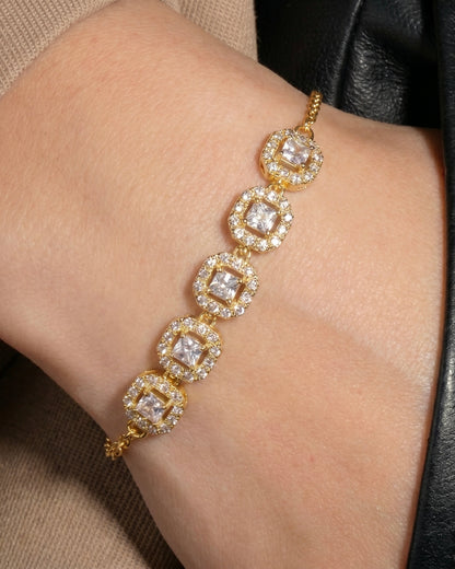 AURA Squares Bracelet Gold Plated