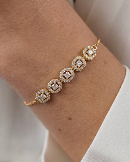 AURA Squares Bracelet Gold Plated