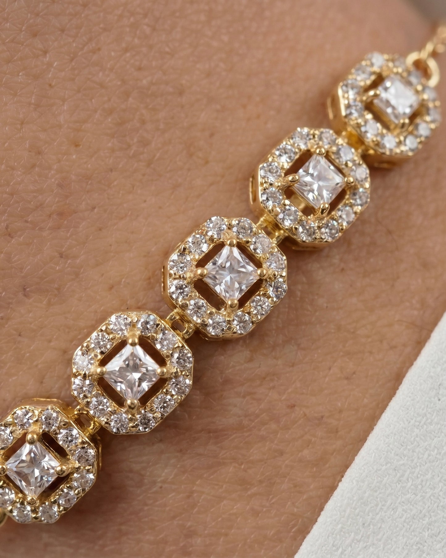 AURA Squares Bracelet Gold Plated