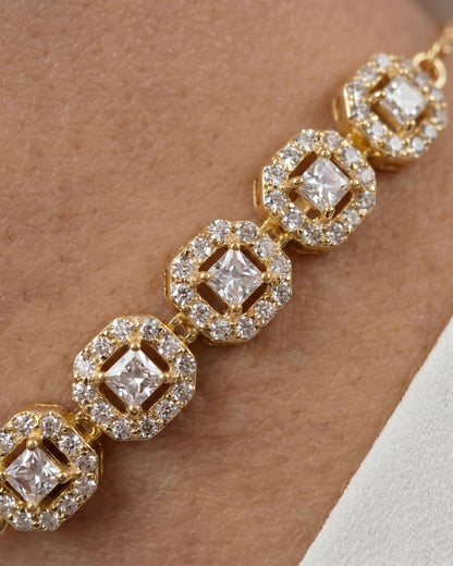 AURA Squares Bracelet Gold Plated