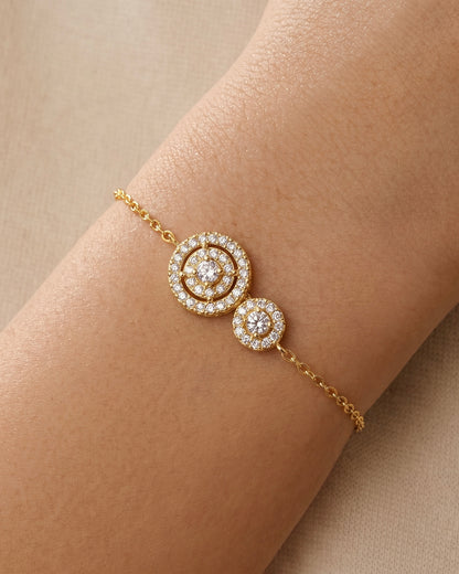 2 Bloom Circles Bracelet Gold Plated