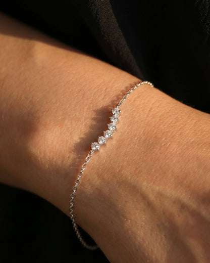 Curved Multi Zircon Stones Bracelet