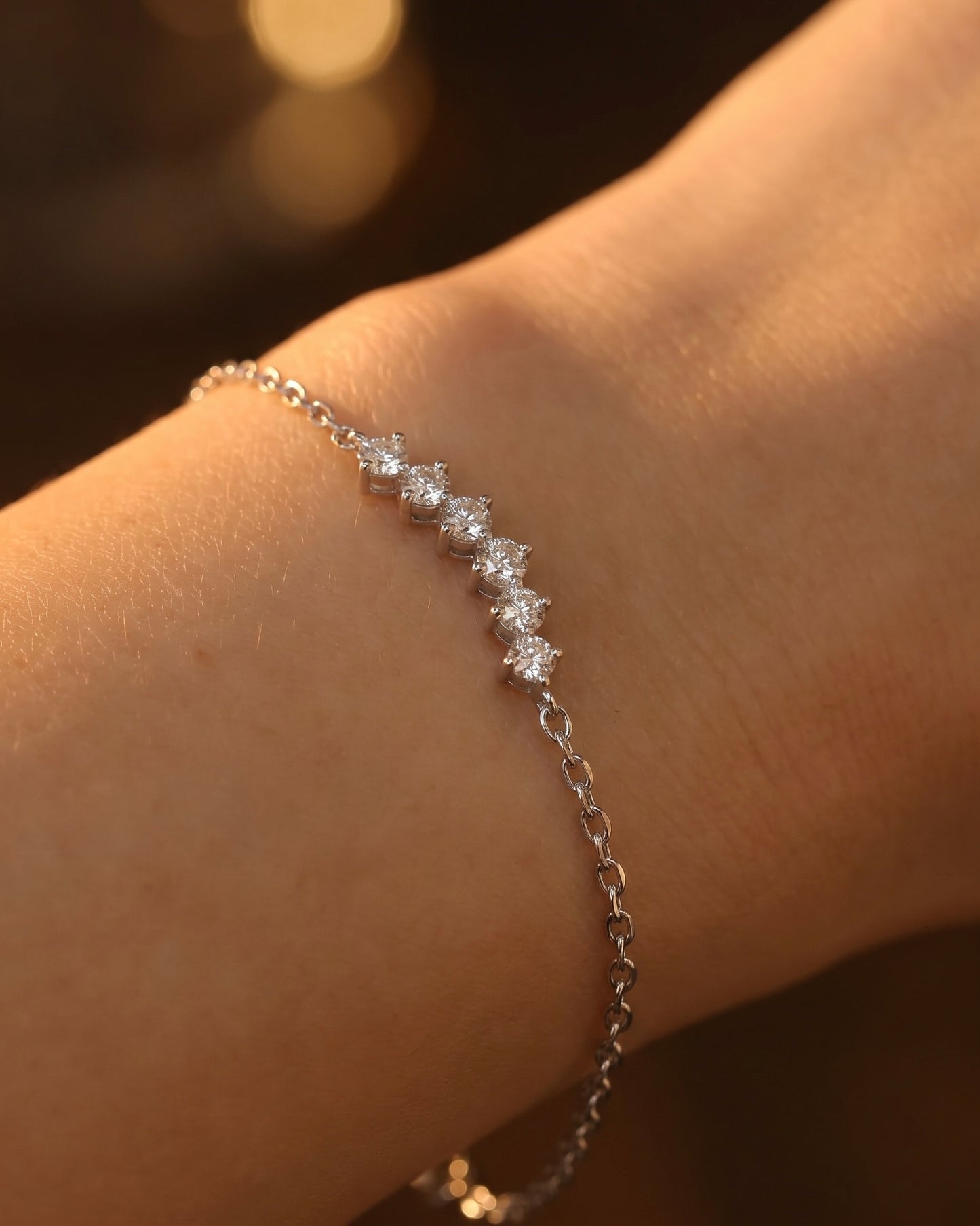 Curved Multi Zircon Stones Bracelet