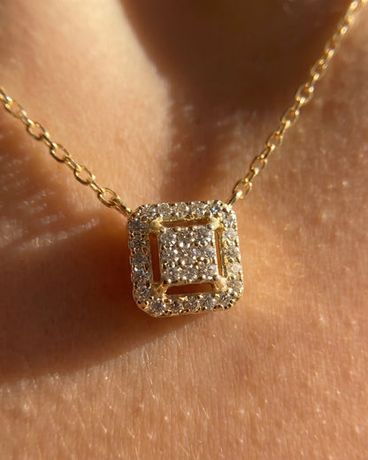Squared Necklace Gold Plated