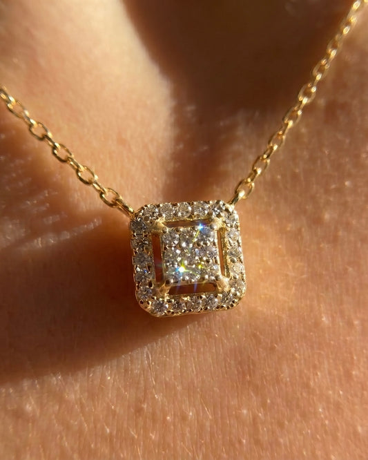 Squared Necklace Gold Plated