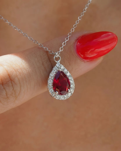 Ruby Drop Necklace