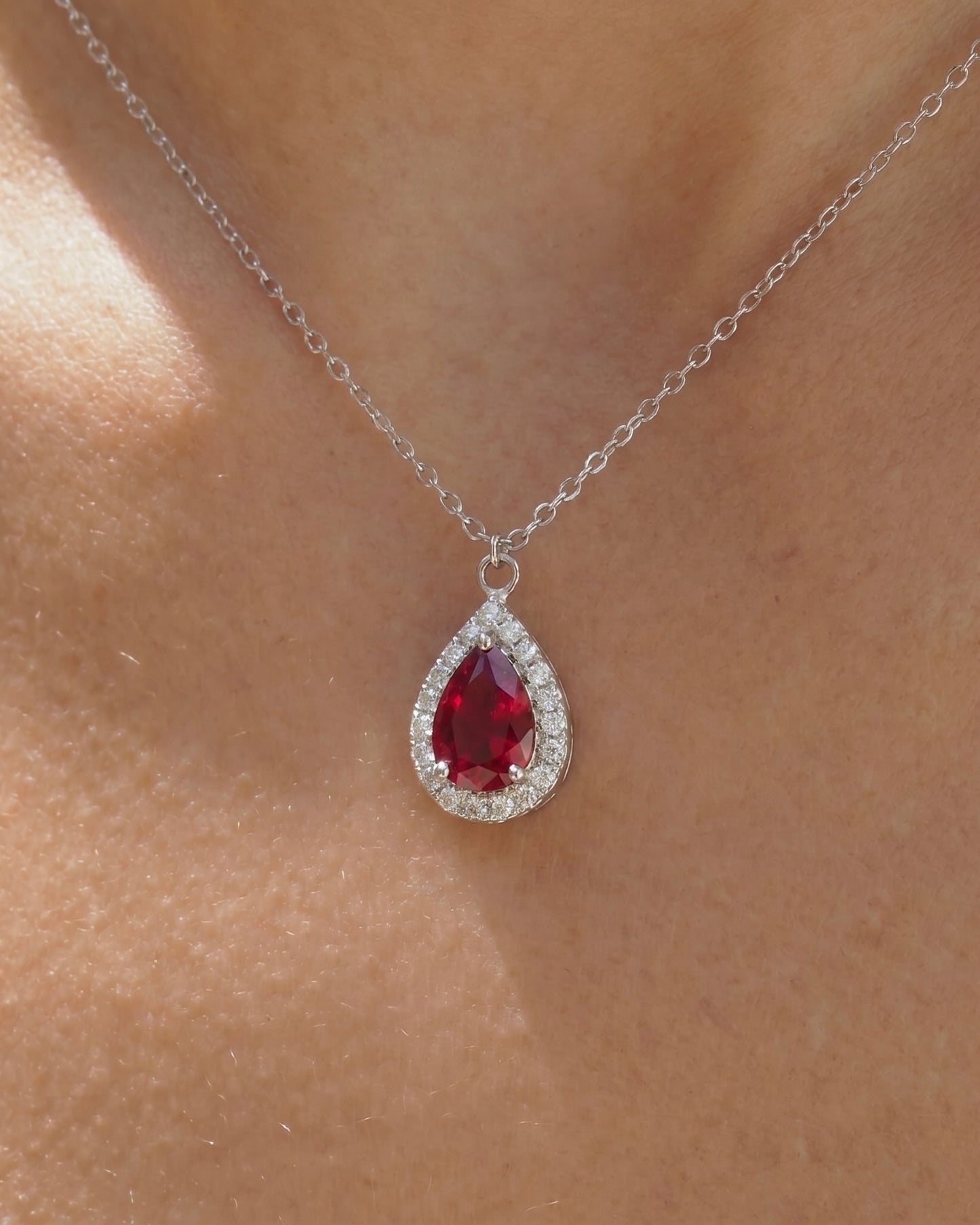 Ruby Drop Necklace