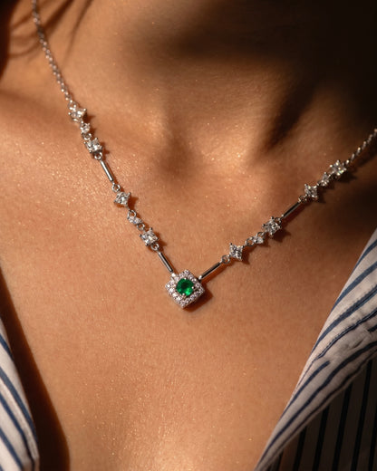 Fancy Green Stone Necklace