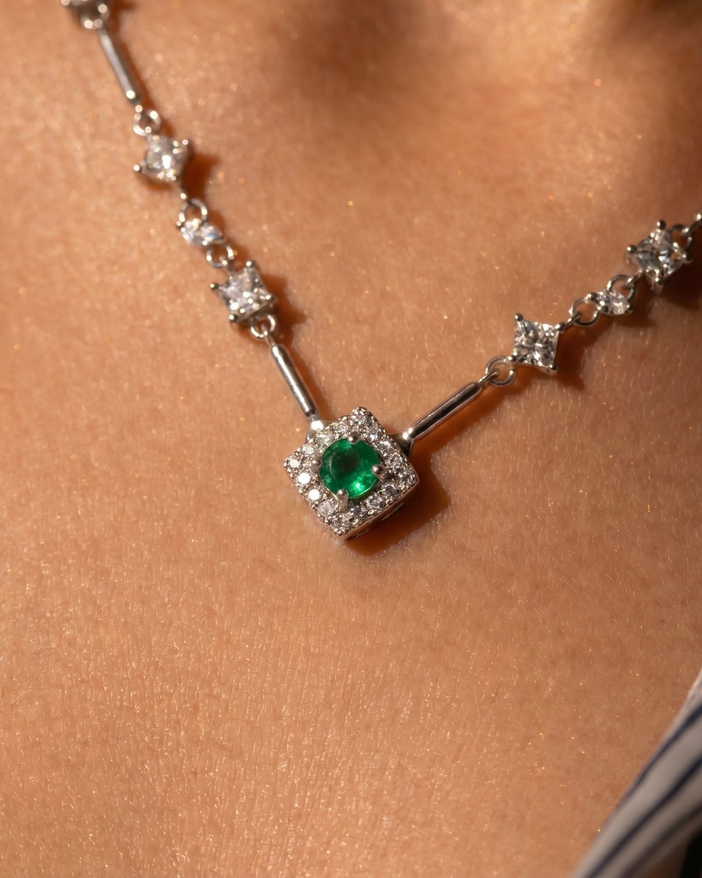 Fancy Green Stone Necklace