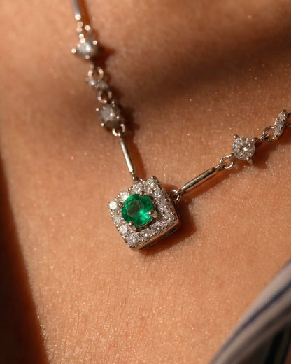 Fancy Green Stone Necklace