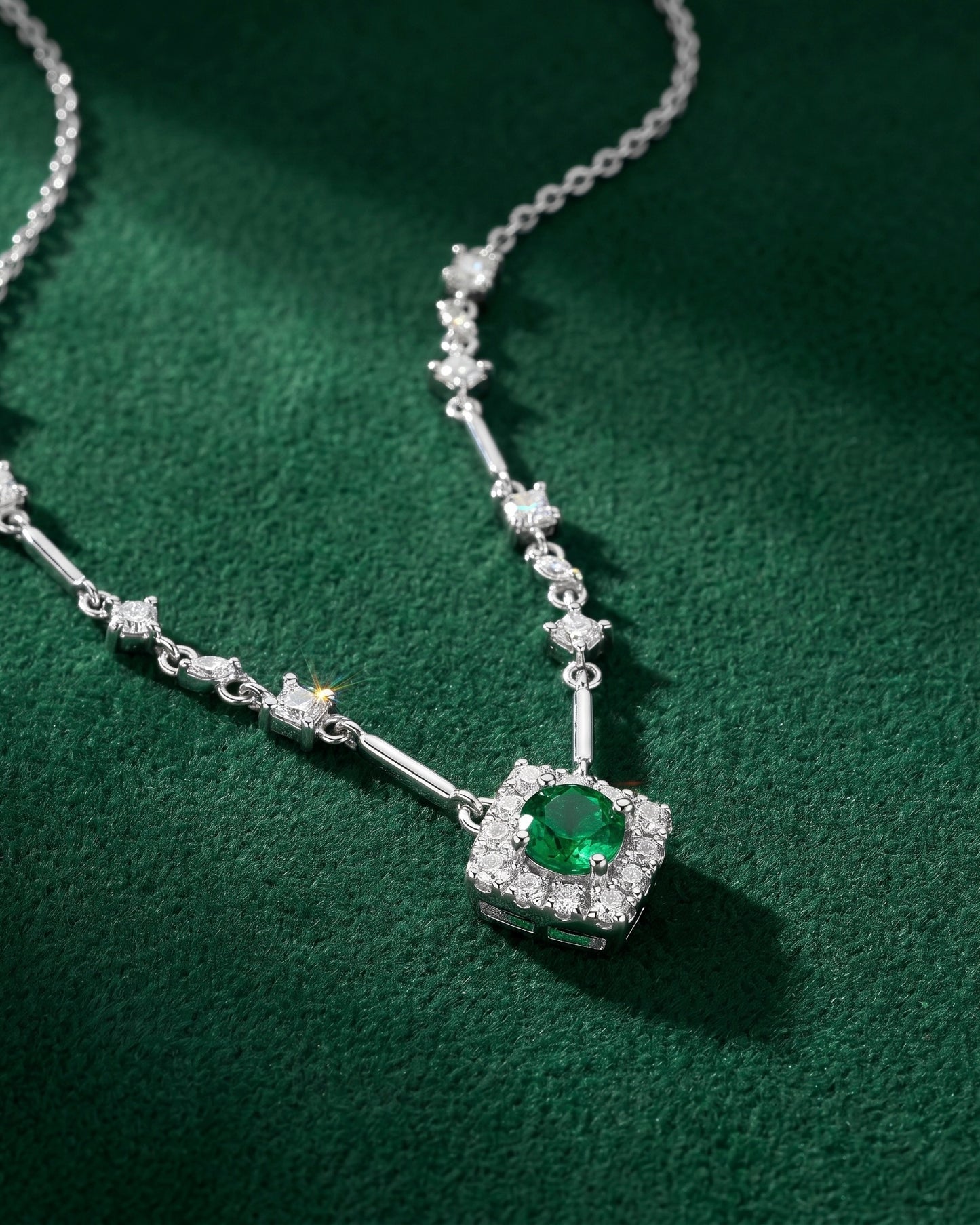 Fancy Green Stone Necklace