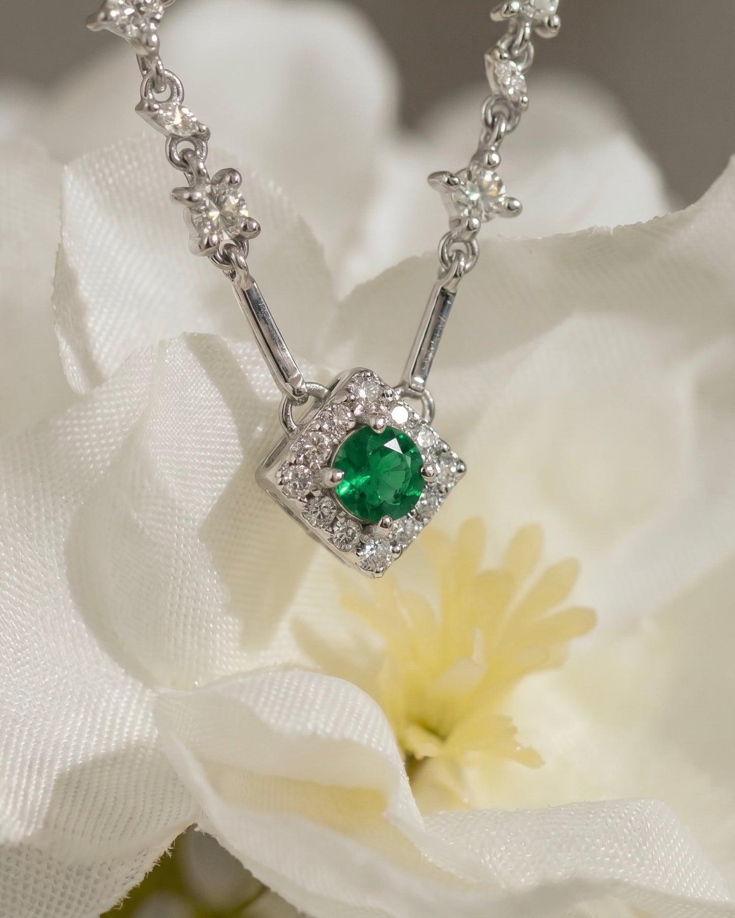Fancy Green Stone Necklace