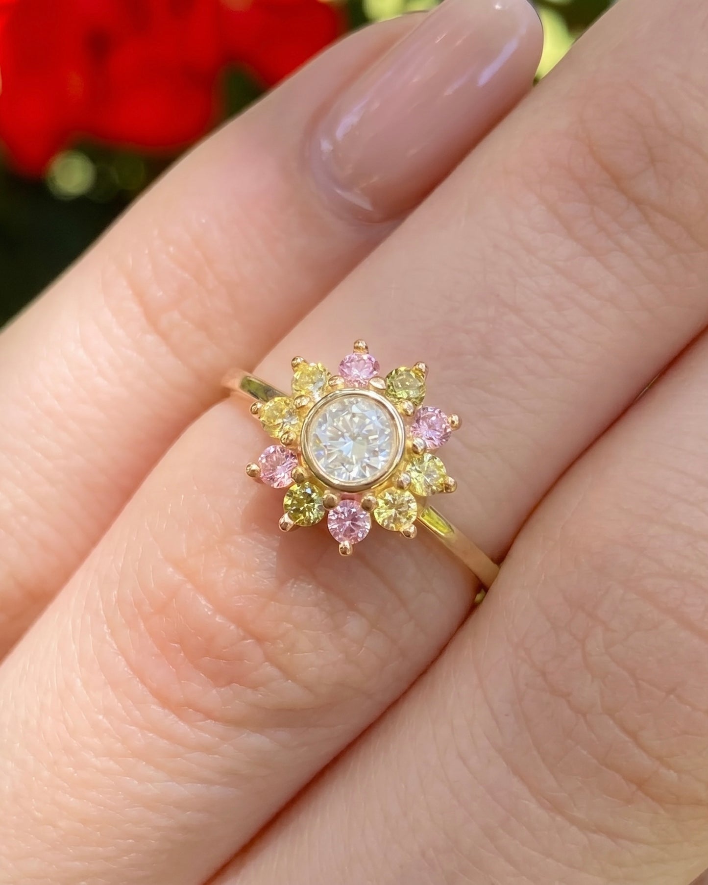 Sun-kissed Colorful Ring Gold Plated