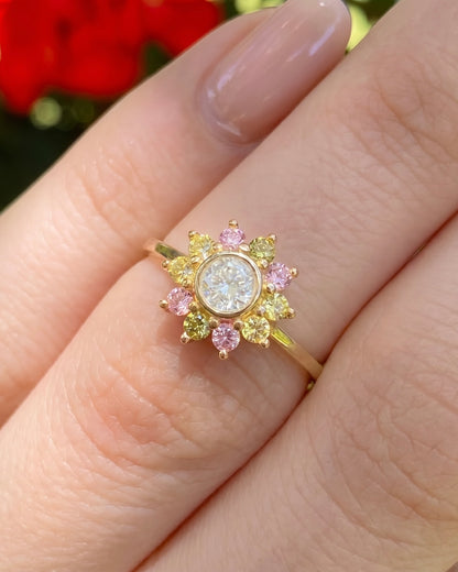 Sun-kissed Colorful Ring Gold Plated