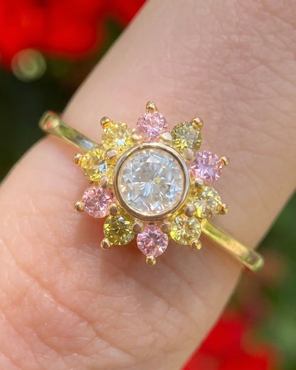 Sun-kissed Colorful Ring Gold Plated