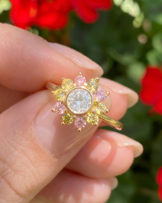 Sun-kissed Colorful Ring Gold Plated