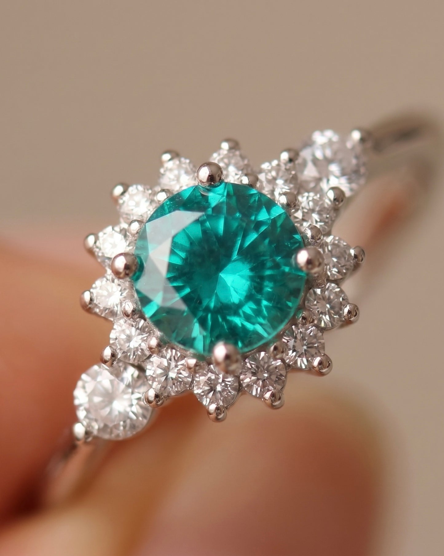Aquamarine Spark Ring