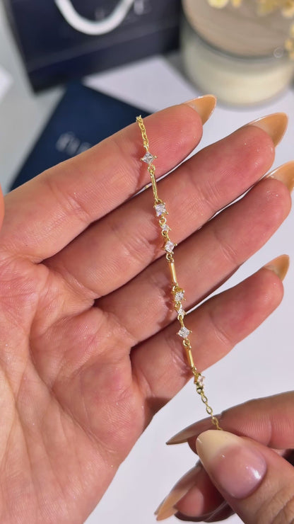 Fizzy Zircon Stones Bracelet Gold Plated